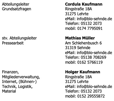 Abteilungsleitung Blasorchester